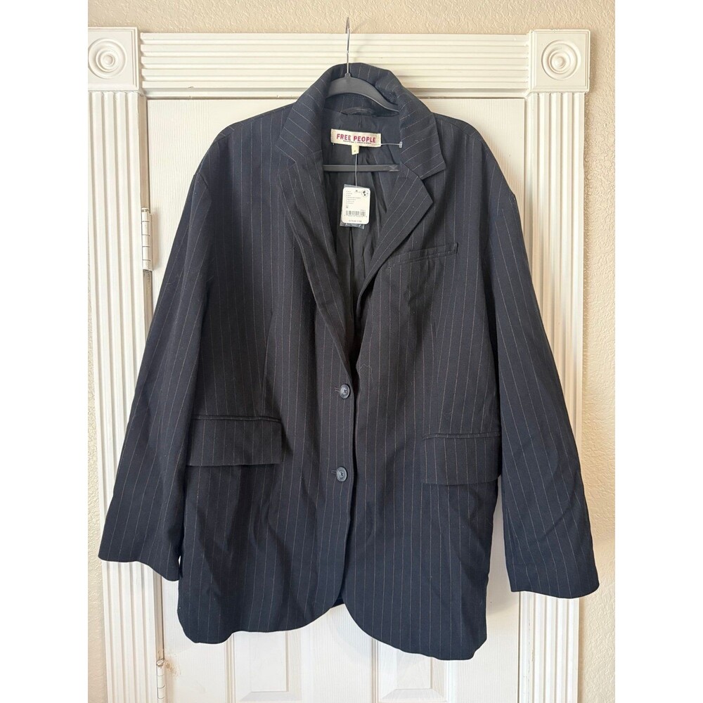 FP Movement by Free People Black Pinstripe Blazer